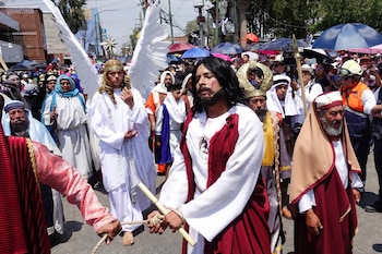 La representación del Viacrucis, que