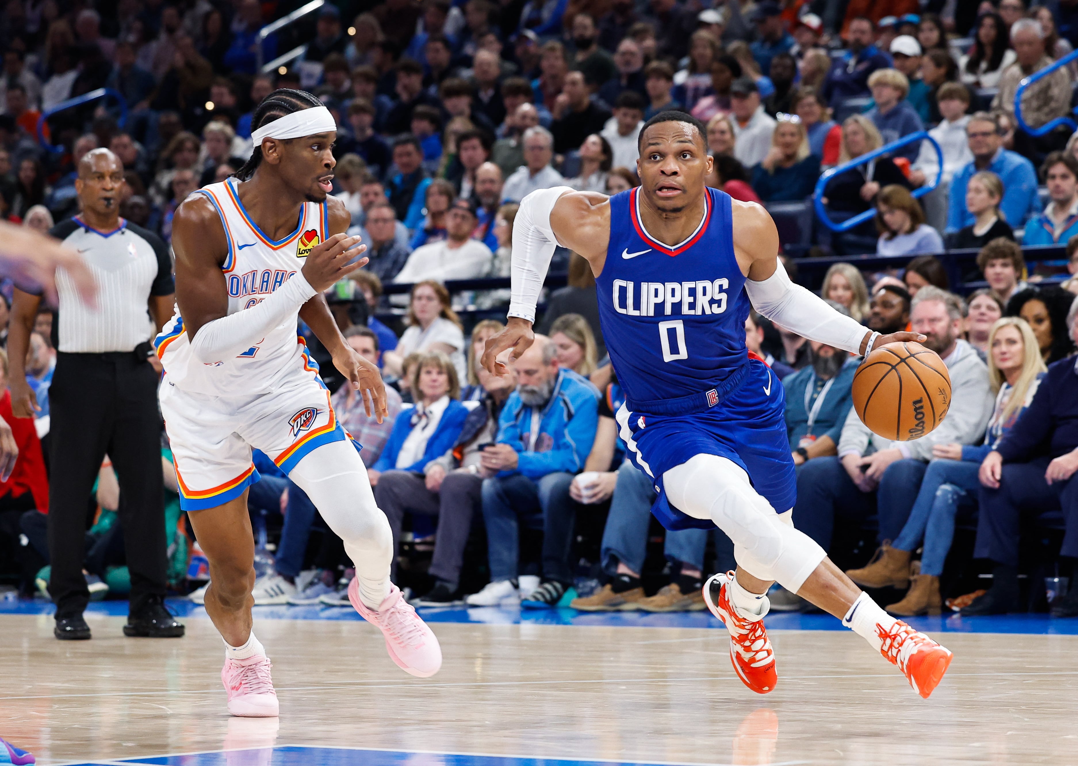 Russell Westbrook con la camiseta de Los Ángeles Clippers (Alonzo Adams-USA TODAY Sports)