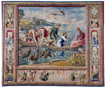 "La pesca milagrosa", textil de
