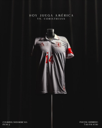Así fue como presentó el América de Cali el encuentro ante Corinthians, con un homenaje a Freddy Rincón - crédito @AmericadeCali / X
