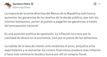 Gustavo Petro, presidente de Colombia, dijo que el Banco de la República busca aumentar las ganacias de los banquerors - crédito @PetroGustavo/X