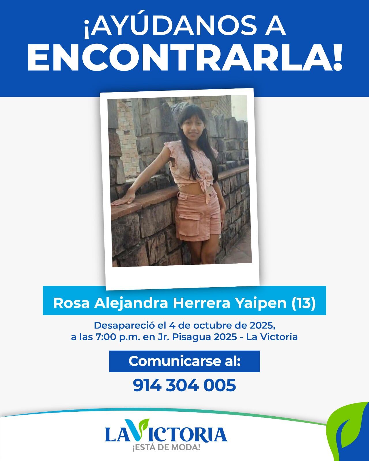 Madre busca desesperadamente a menor que vendía alfajores en la estación del metro de La Victoria| Municipalidad La Victoria