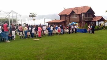 En un evento con los