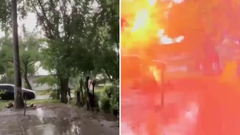 Joven captó en video el momento exacto en el que un rayo cayó a escasos metros de él en Montemorelos, Nuevo León