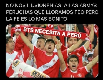 Memes sobre BTS en Perú.