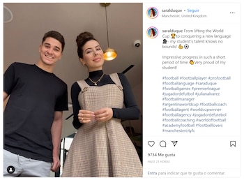 El posteo de Sara Duque