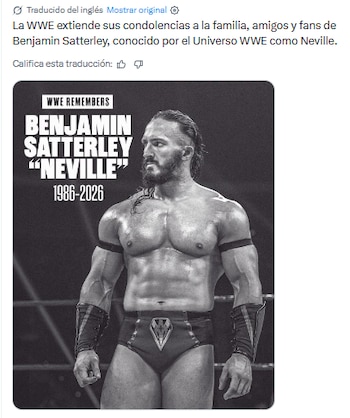 Satterley, de 40 años y originario de Inglaterra, compitió en WWE bajo los nombres de Adrian Neville y Neville antes de su llegada a All Elite Wrestling. (X/ @WWE)