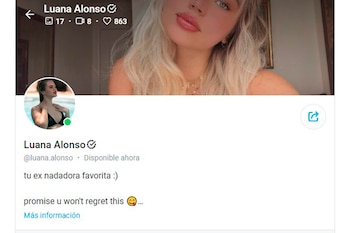 La presentación del perfil de la ex nadadora Luana Alonso