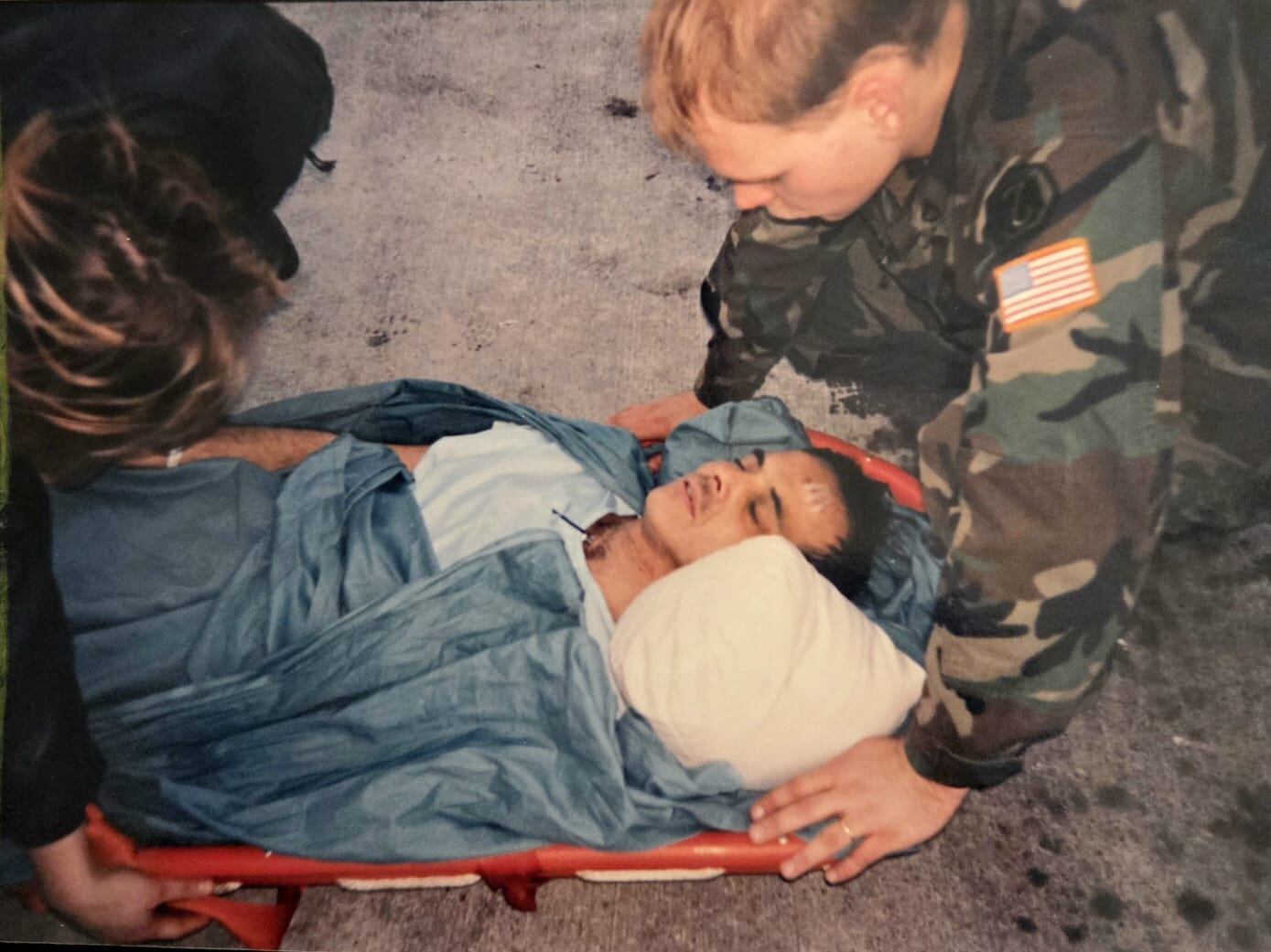 Reta evacuado a Francia para la segunda operación. Permaneció 4 meses internado en el el Hospital Begin-Paris. (Foto: gentileza Jorge Reta)