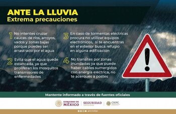 Recomendaciones ante las lluvias generadas