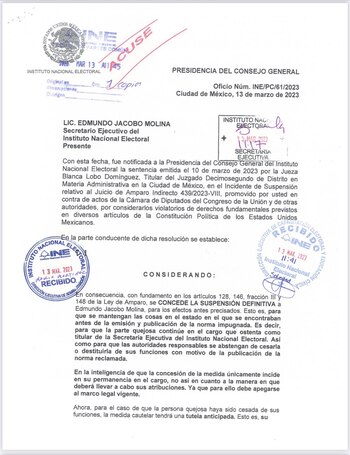 Edmundo Jacobo obtuvo amparo a