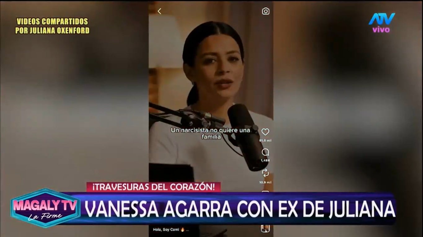 El programa Magaly TV La Firme difunde publicaciones de Juliana Oxenford tras darse a conocer la relación entre Vanessa Terkes y Milovan Radovic.