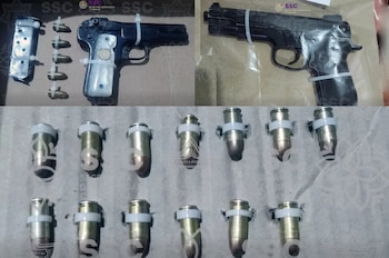 Armas aseguradas a los presuntos