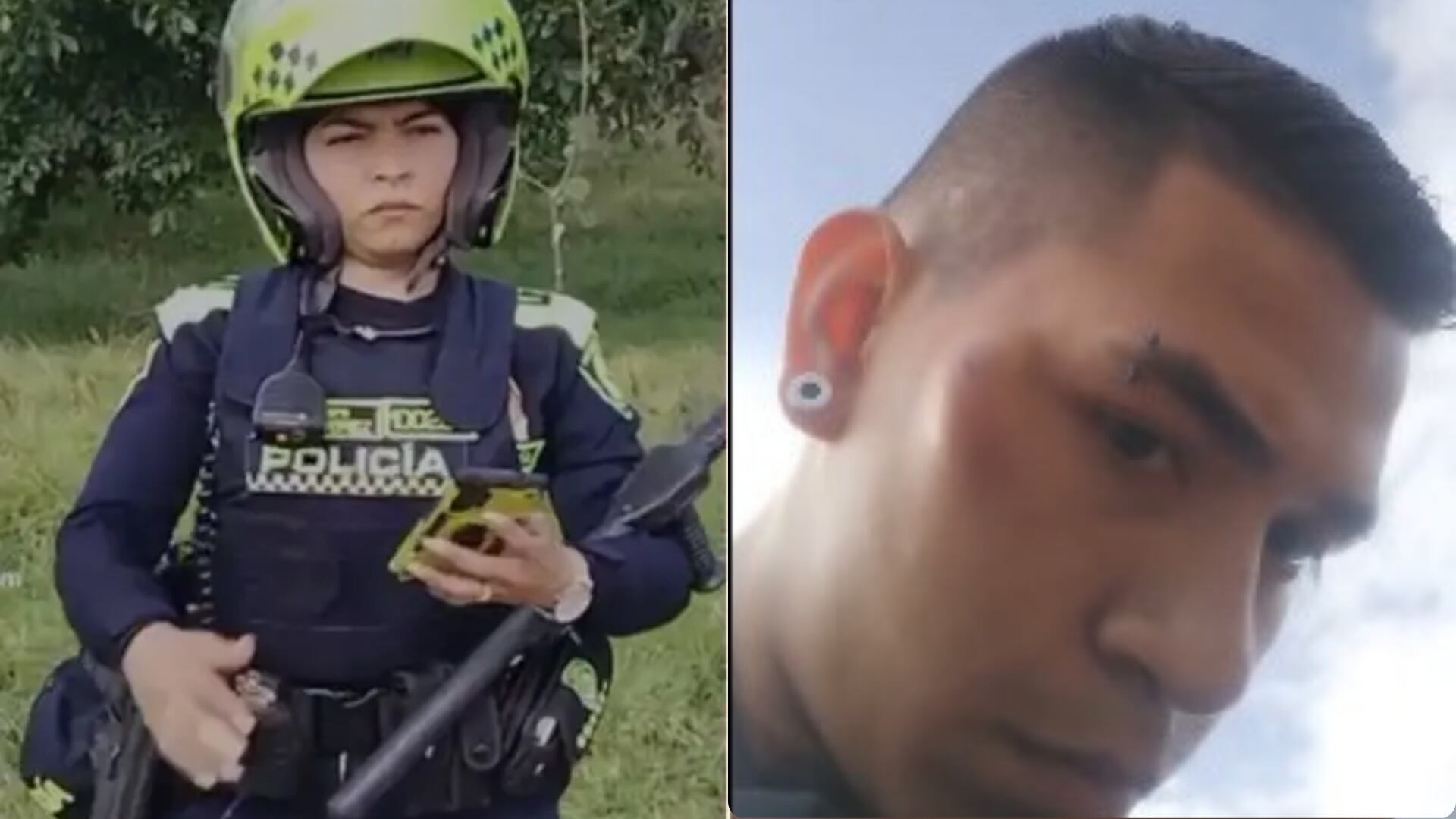 Así quedo el rostro del joven luego del bolillazo propinado por una patrullera en Bogotá - crédito redes sociales