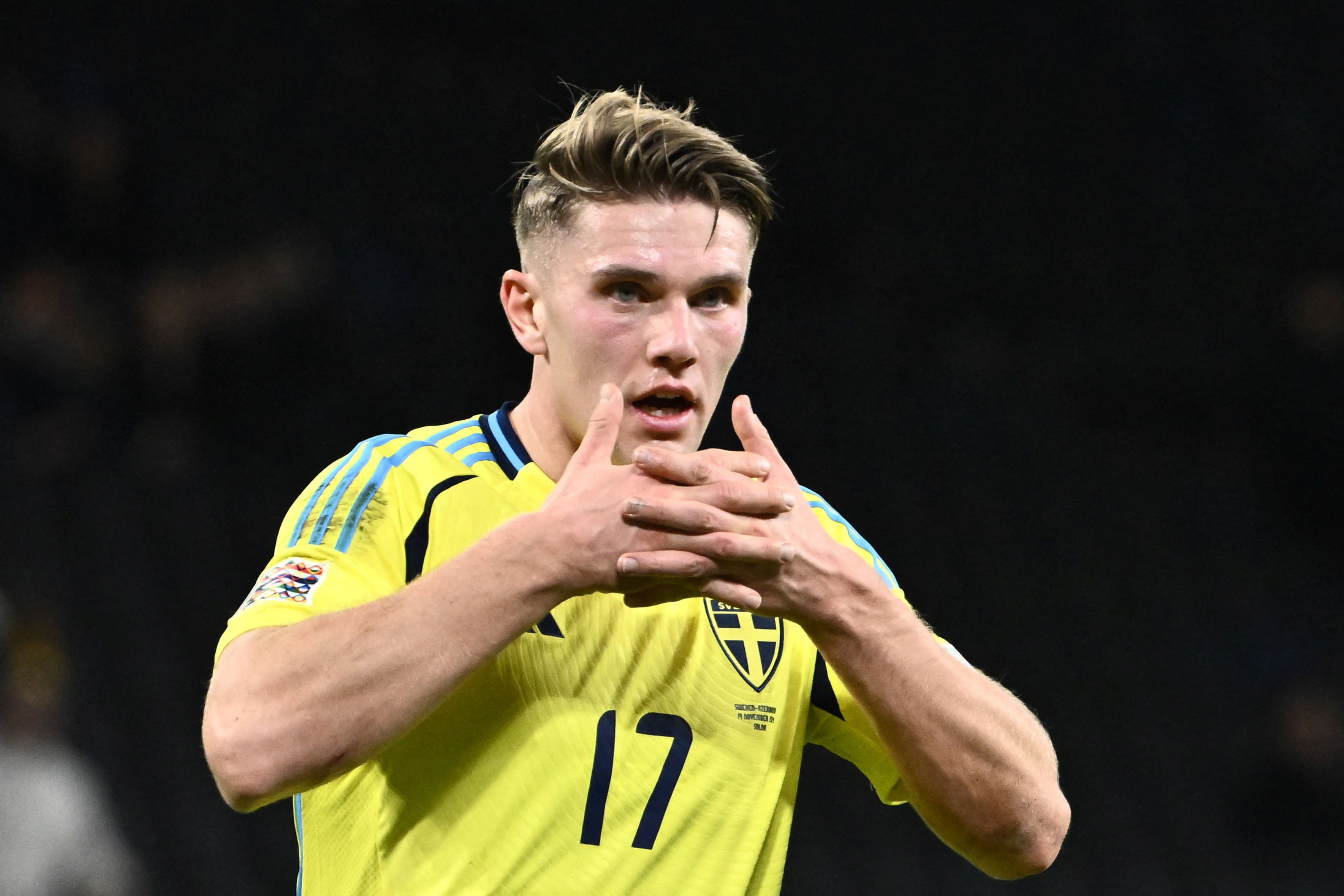 El delantero Viktor Gyokeres, goleador de la selección de Suecia, integra la lista de convocados para el Mundial 2026 (Reuters / Claudio Bresciani)