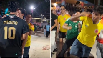 Un hincha con la camiseta de Colombia fue agredido durante los festejos de México: todo quedó en video