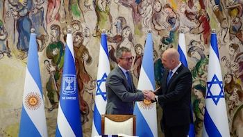 Martín Menem inició una visita oficial a Israel y fue recibido por el presidente de la Knesset