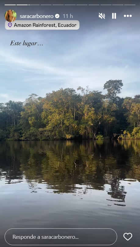Las vacaciones de Sara Carbonero por el Amazonas ecuatoriano (Instagram)