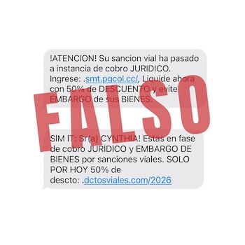 La Secretaría de Movilidad y el Simit advierten que nunca solicitan pagos ni información personal a través de enlaces enviados por SMS - crédito Secretaría de Seguridad Bogotá