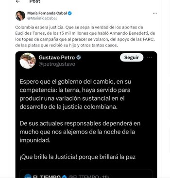 María Fernanda Cabal habló de