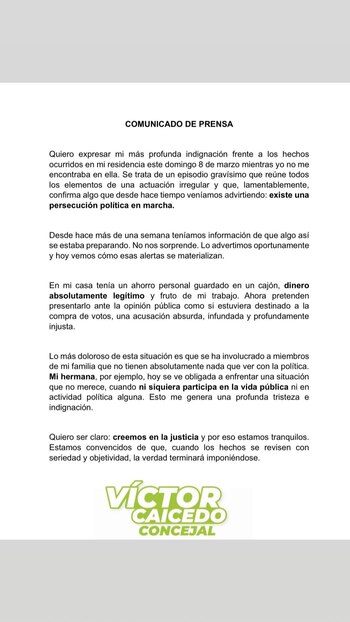 ScreenshoCaicedo Espinoza defiende la legitimidad