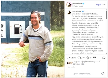 Puli Demaria recordó a Matías Corti Maderna a diez años de su fallecimiento con un mensaje en Instagram