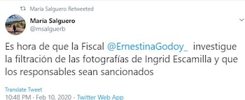 A través de Twitter, Salguero