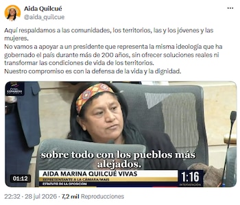 Aida Quilcué cuestionó la posesión de Abelardo de la Espriella en Cali, pidió garantías para todo el país - crédito @aida_quilcue/X