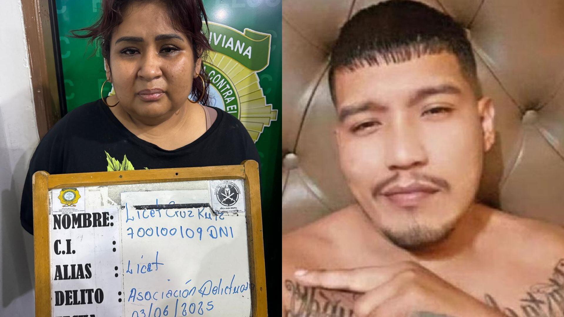 En Bolivia, cayó Liseth Cruz, su pareja. Ella era pieza clave: acompañó a “El Monstruo” por Paraguay, Brasil y otros países. Foto: PNP/ Infobae Perú