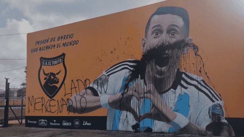 Así quedó el mural del Club El Torito (Foto: Rosario 3)