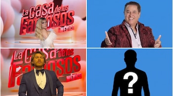 Fotomontaje dividido en cuatro secciones con Wendy Guevara, Mario Bezares, Nicola Porcella y una silueta negra con un signo de interrogación.