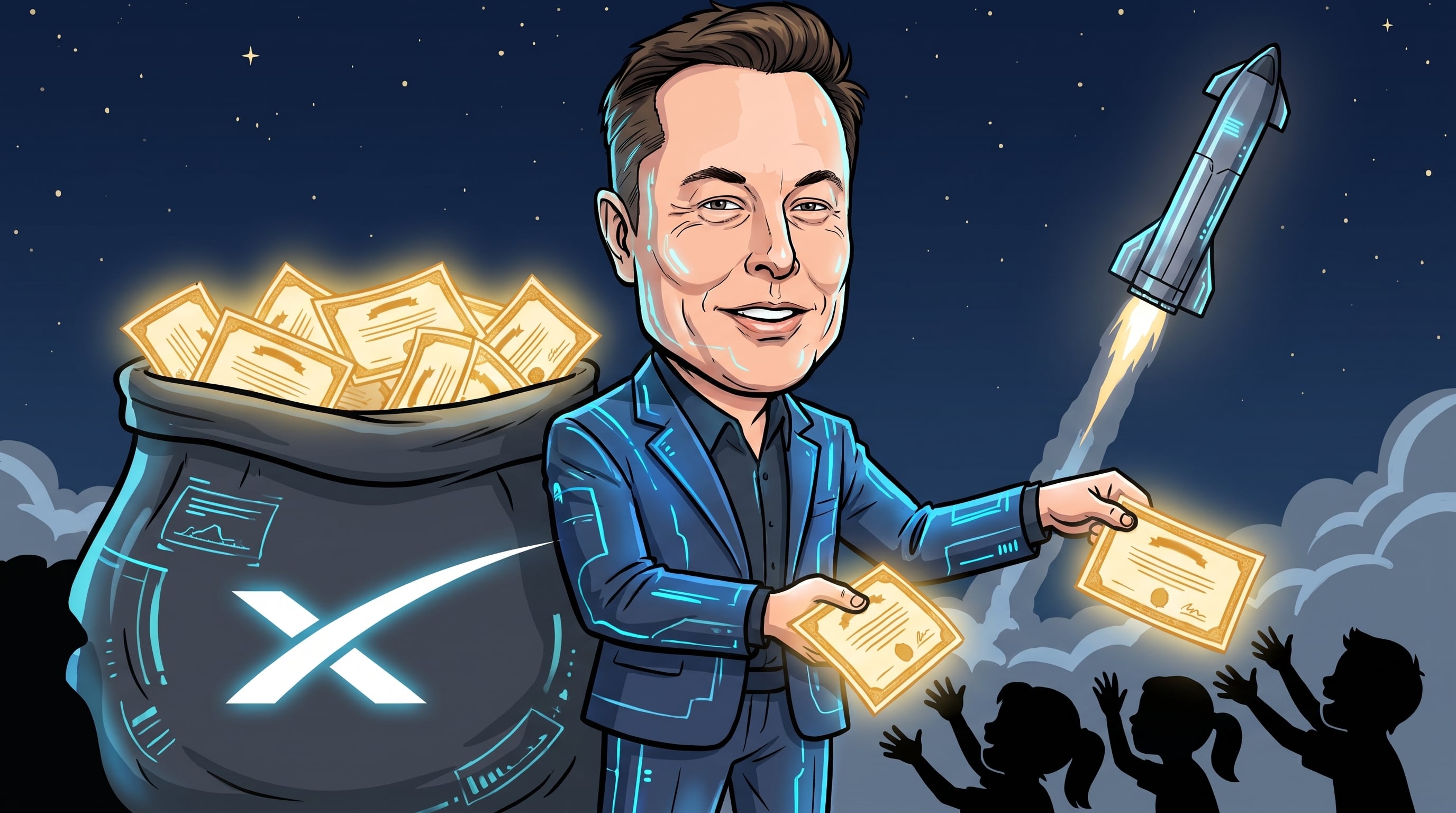 Elon Musk prometió regalar una acción de SpaceX a cada niño de Estados Unidos a partir de 2027