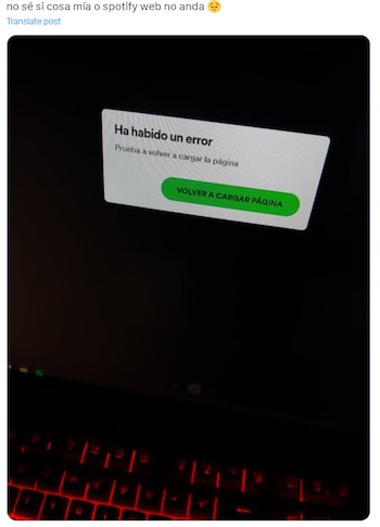 La aplicación presentó una caída