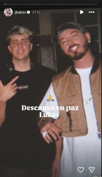 El mensaje de J Balvin tras la muerte de Lucas Vignale en accidente aéreo en Brasil - crédito @jbalvin / Instagram