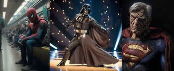 Spiderman, Darth Vader y Superman