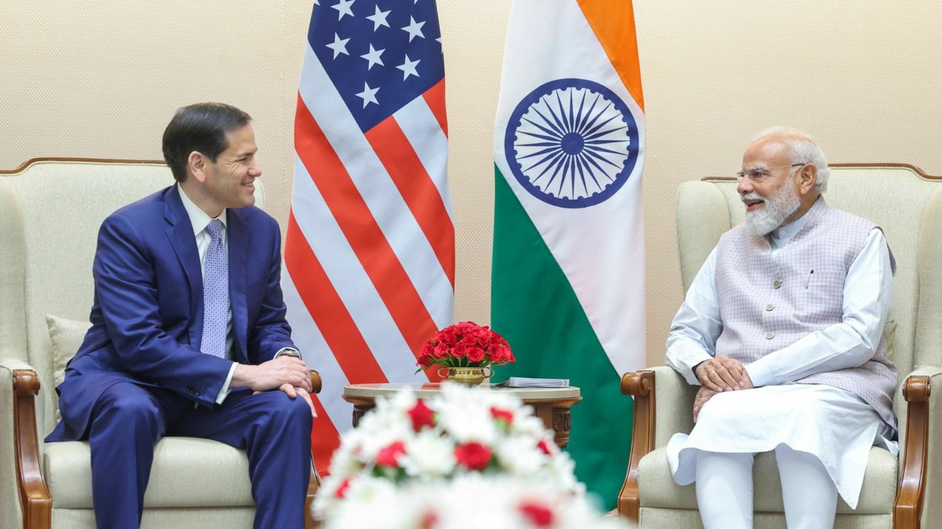 El secretario de Estado de EEUU, Marco Rubio; junto al primer ministro de la India, Narendra Modi (@narendramodi)