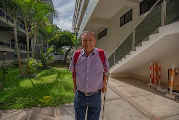 Antenor Yarihuamán Campos de 62 años es padre de tres hijos y tiene una discapacidad física severa