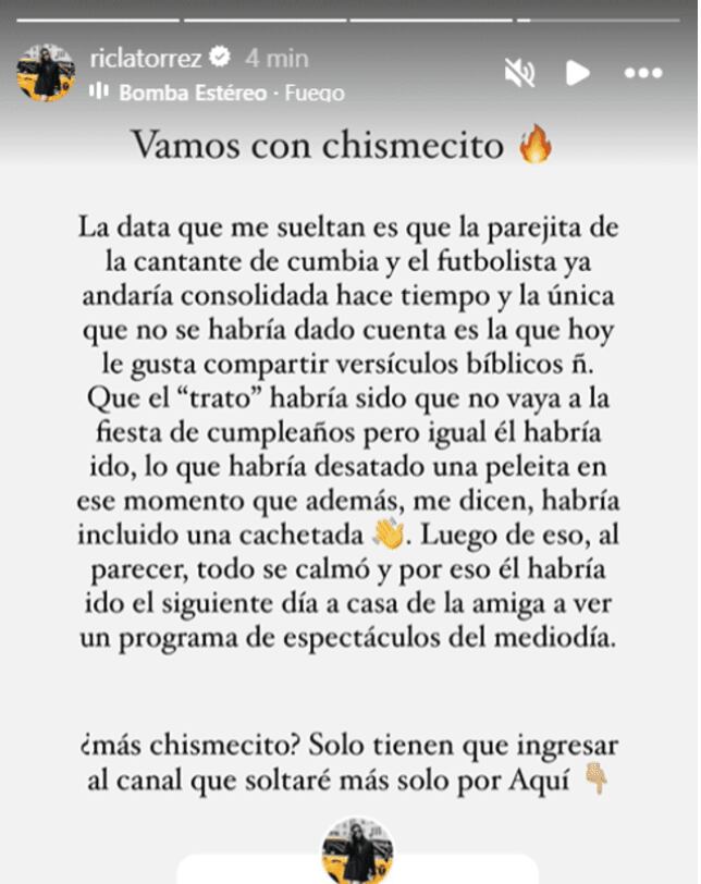 Ric La Torre da detalles de lo que pasó en la fiesta de Pamela Franco.