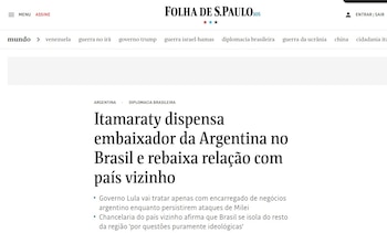 Captura de nota de Folha de S.Paulo