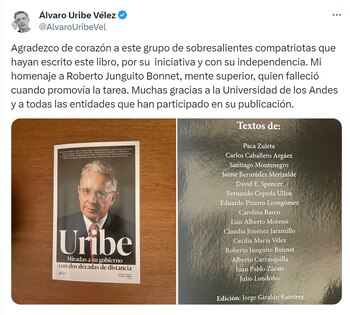 El expresidente mostró su agradecimiento