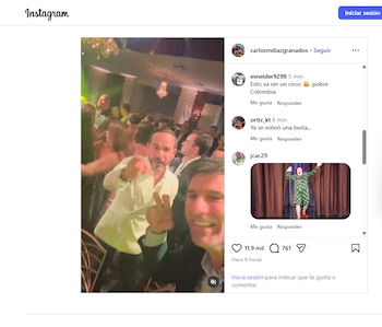 La fiesta del presidente electo desató una oleada de reacciones en las redes sociales - crédito @carlosmdiazgranados/Instagram