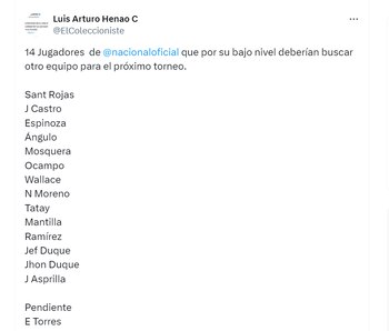 Jugadores que saldrían de Atlético Nacional