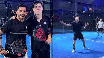 Franco Colapinto jugó al pádel