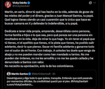 Vicky Dávila - crédito @VickyDavilaH/X