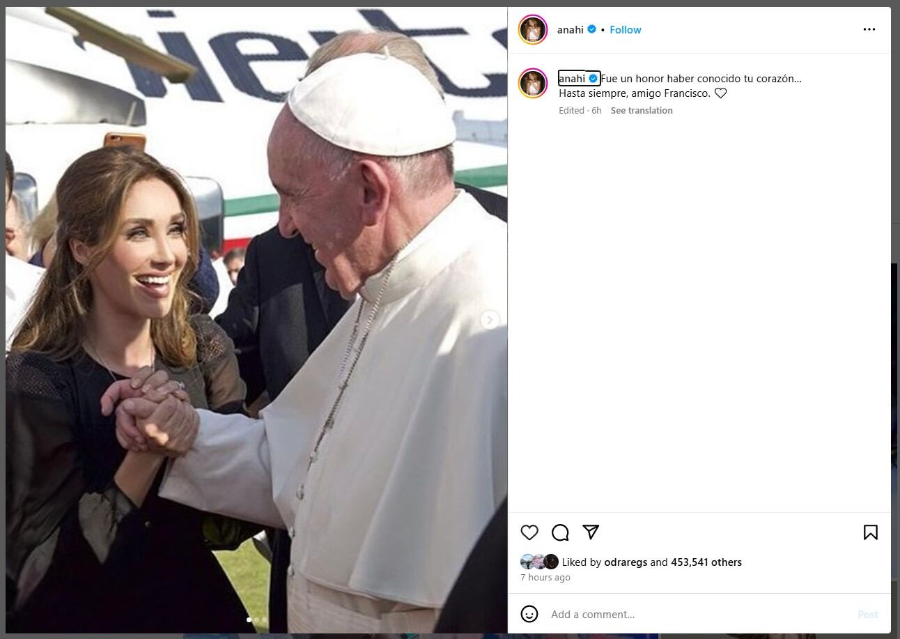 La mexicana dedicó unas emotivas palabras a