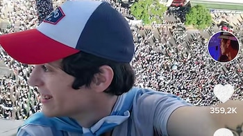 Subió hasta la punta del