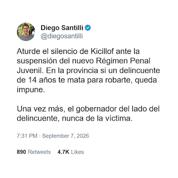 Tweet de Diego Santilli