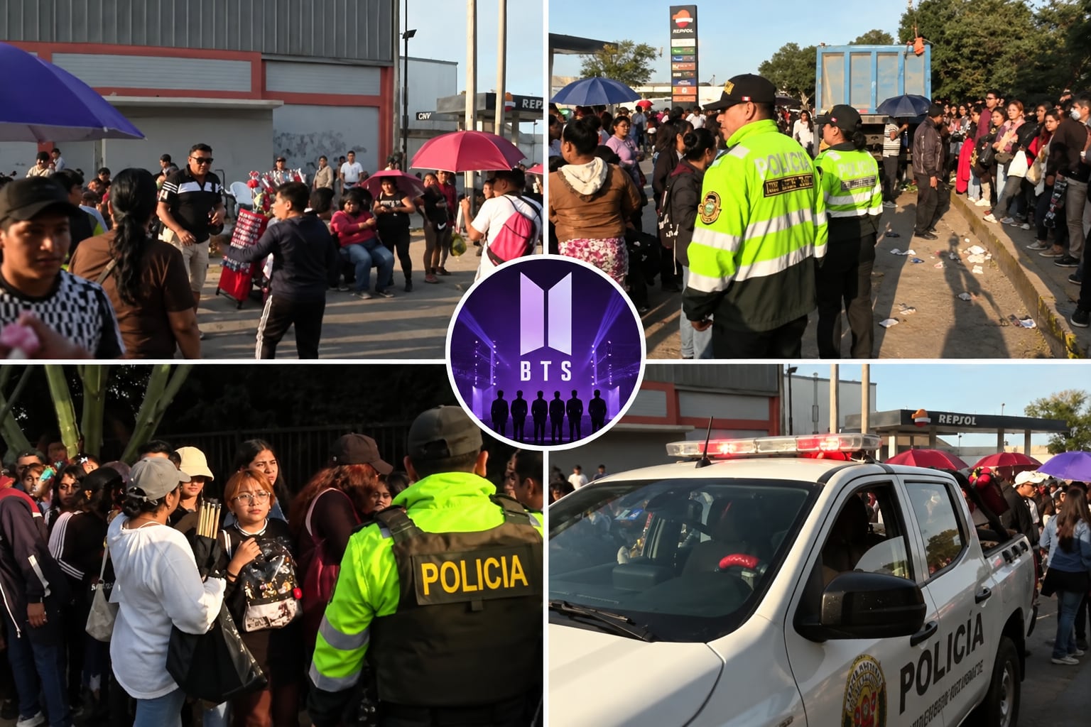Fanáticos de BTS formaron cordones humanos para frenar a revendedores que vendían lugares en la cola del último concierto en el Estadio San Marcos