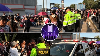 Fanáticos de BTS formaron cordones humanos para frenar a revendedores que vendían lugares en la cola del último concierto en el Estadio San Marcos
