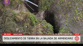 Un rebose provocó un derrumbe en la Costa Verde: así quedó la bajada Armendáriz en Miraflores